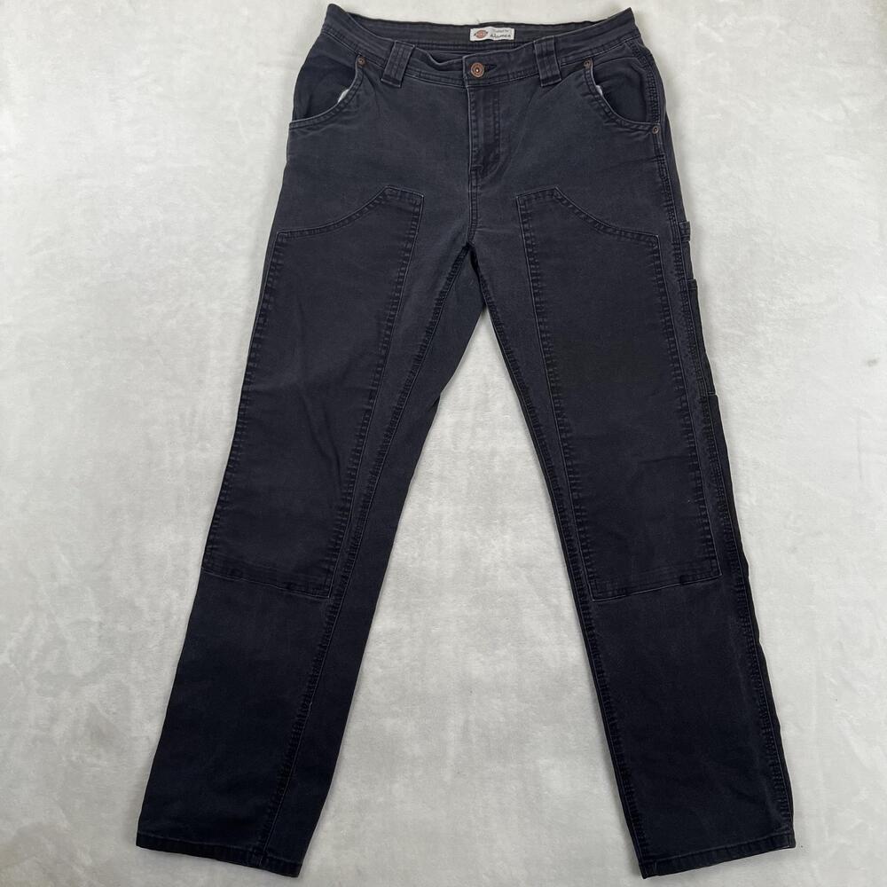 Dickies Double Knee Carpenter Pants Womens 4 Gray Relaxed Fit Canvas Workwear